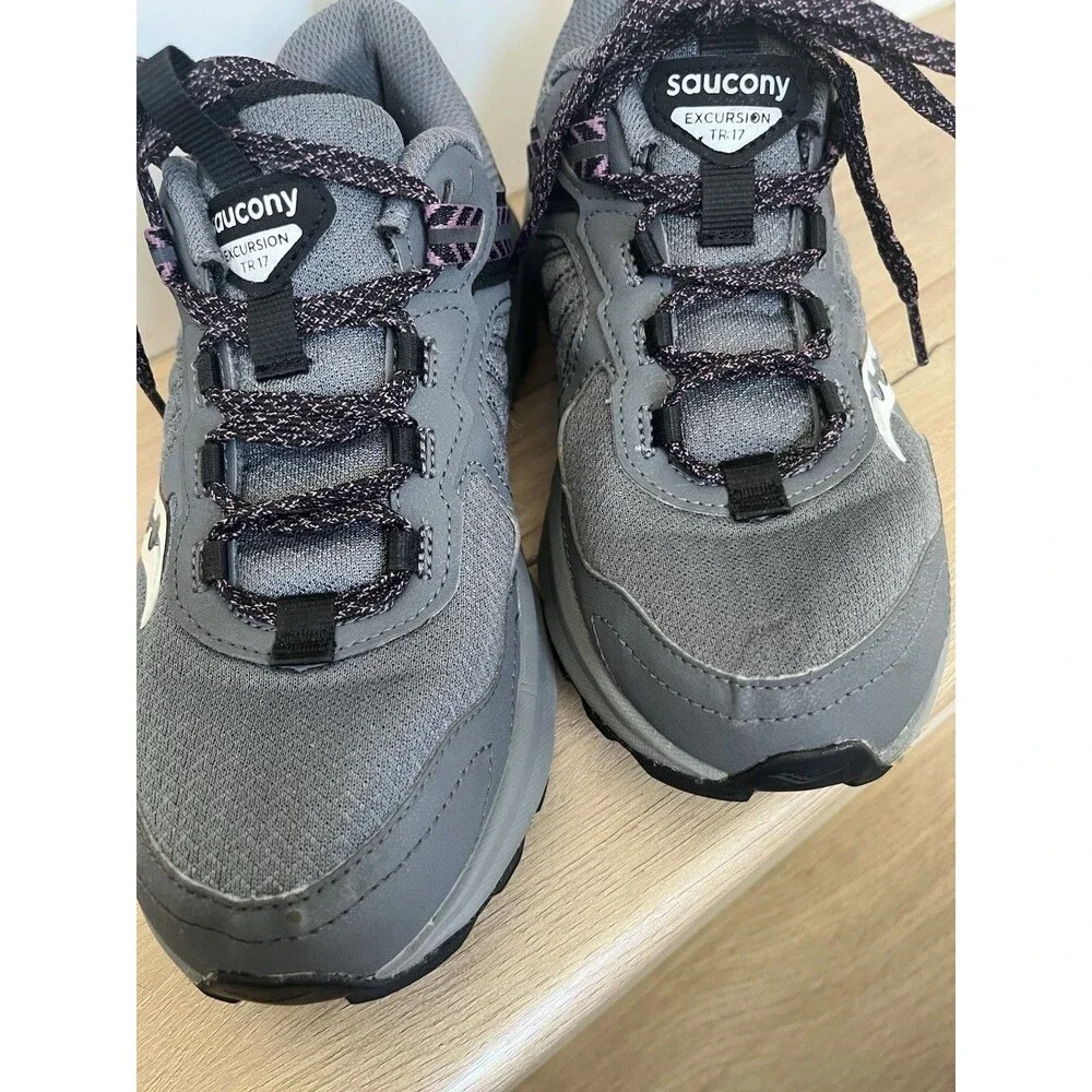 Saucony Excursion TR17 Womens 8.5W Wide Running Shoes Cinder Gray Gorpcore Y2K